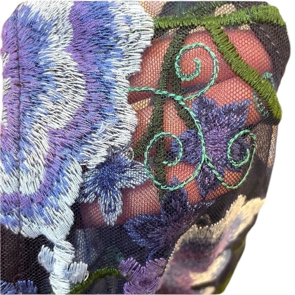 Women's Calvin Klein Floral Embroidered Floral Foliage Dress 12 Wedding Event - Picture 7 of 16